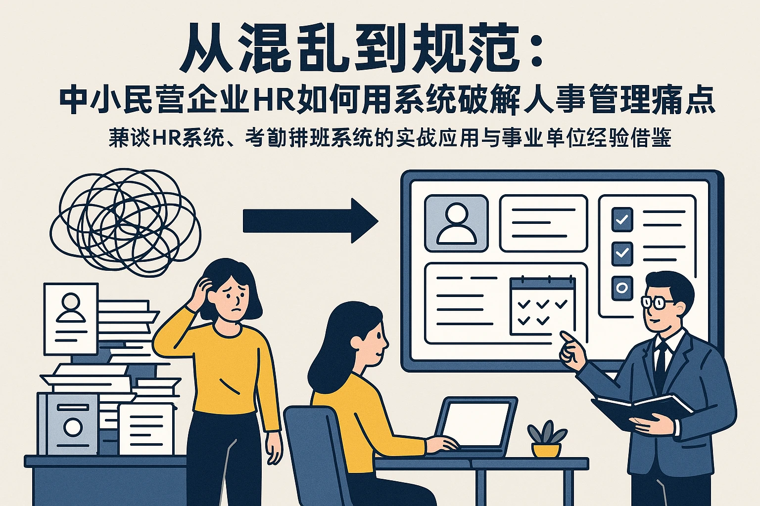 从混乱到规范：中小民营企业HR如何用系统破解人事管理痛点——兼谈HR系统、考勤排班系统的实战应用与事业单位经验借鉴