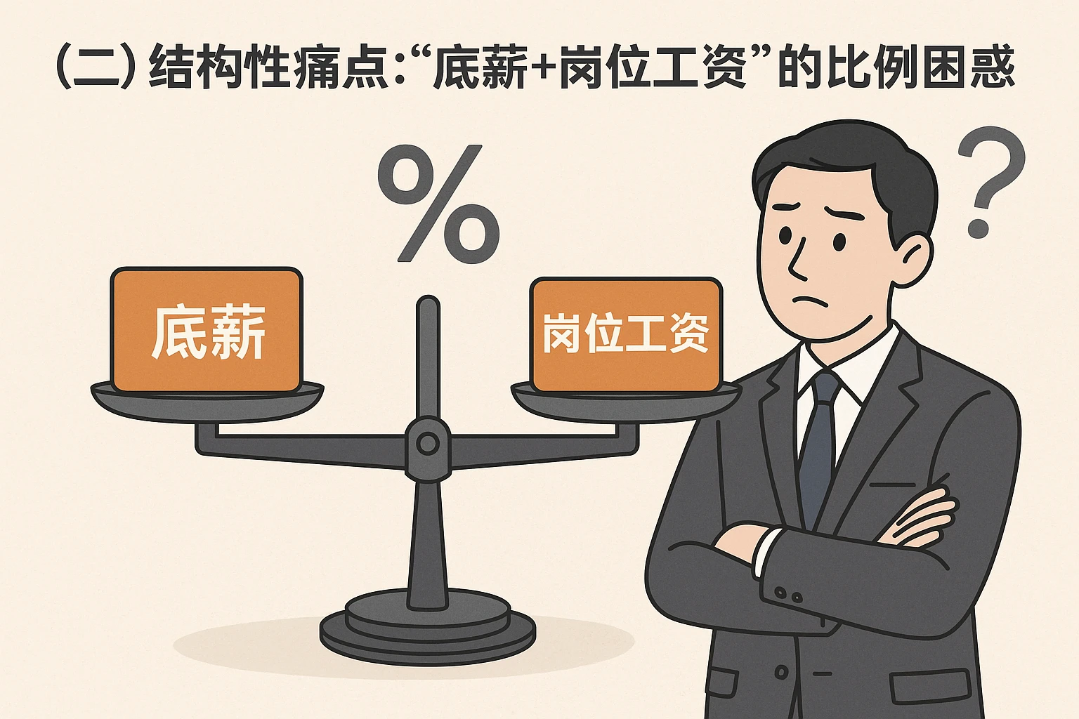 （二）结构性痛点：“底薪+岗位工资”的比例困惑