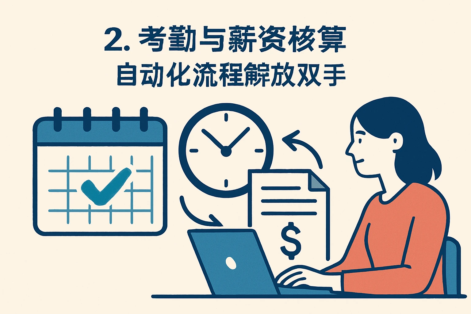 2. 考勤与薪资核算：自动化流程解放双手