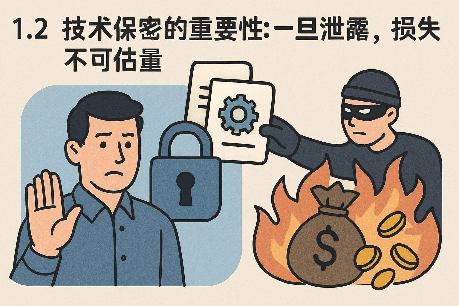 1.2 技术保密的重要性：一旦泄露，损失不可估量
