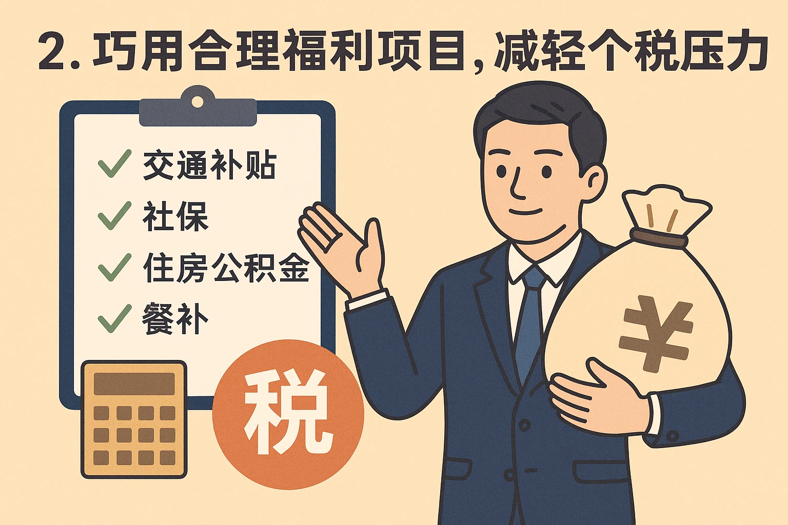 2. 巧用合理福利项目，减轻个税压力