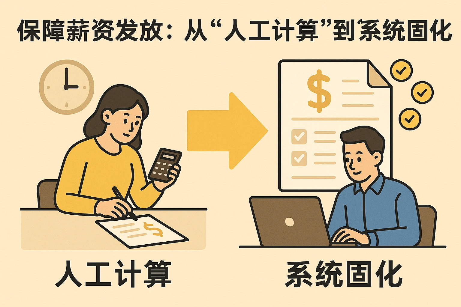 2. 保障薪资发放：从“人工计算”到“系统固化”