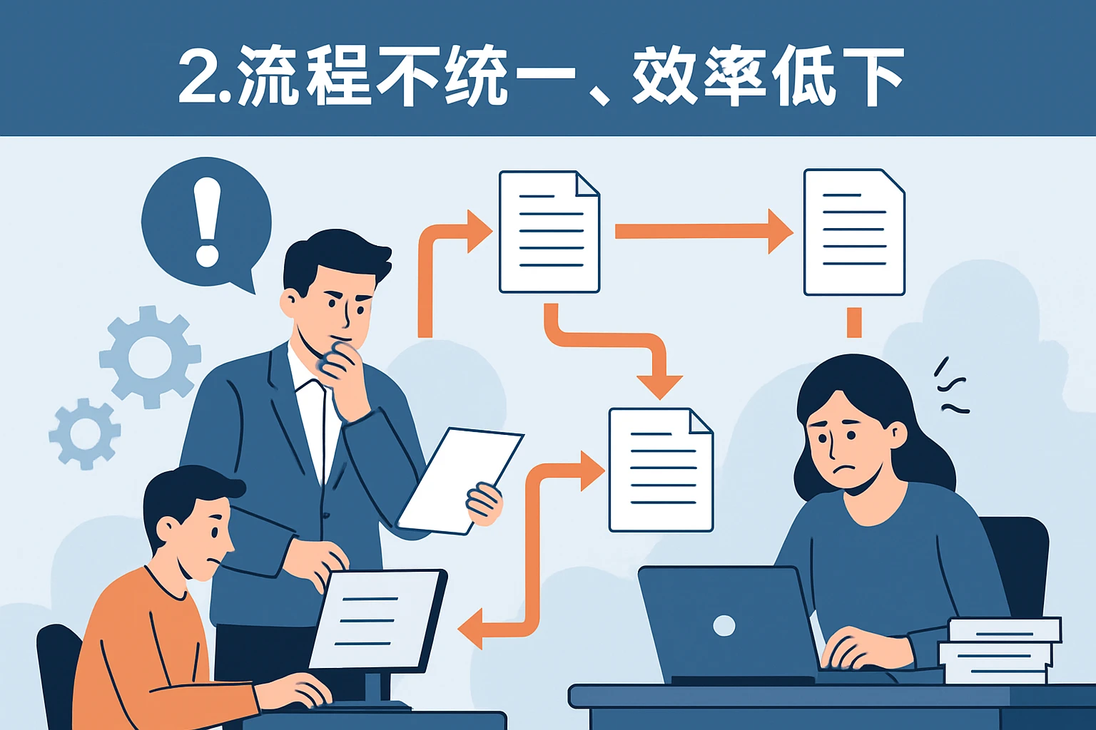 2. 流程不统一，效率低下