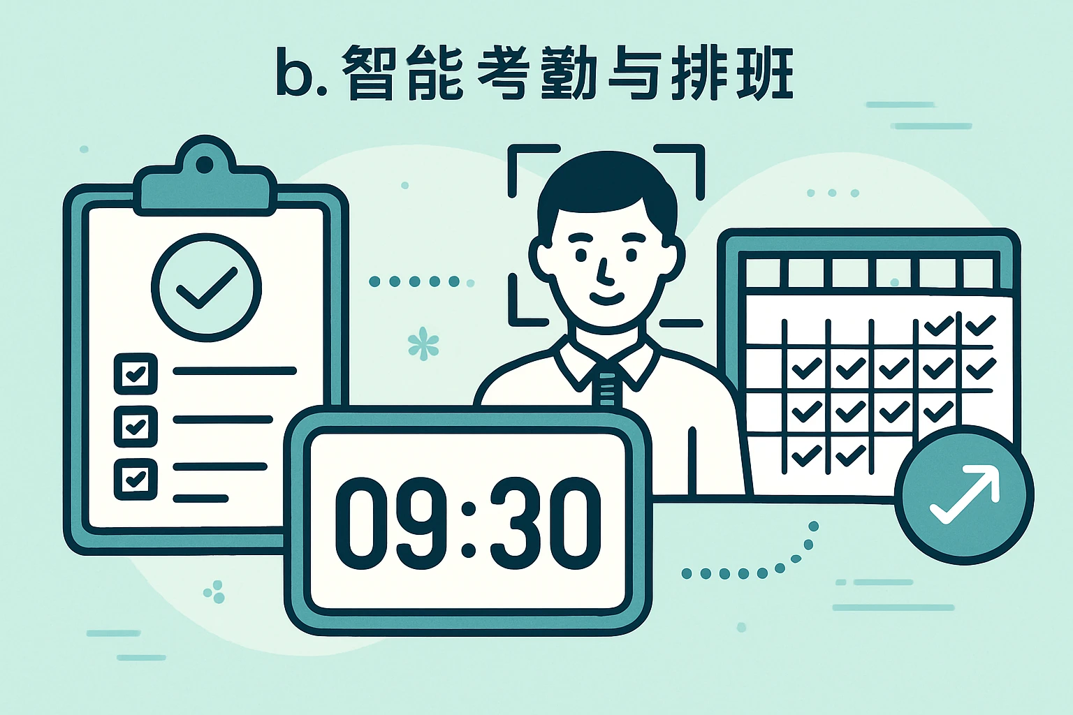 b. 智能考勤与排班