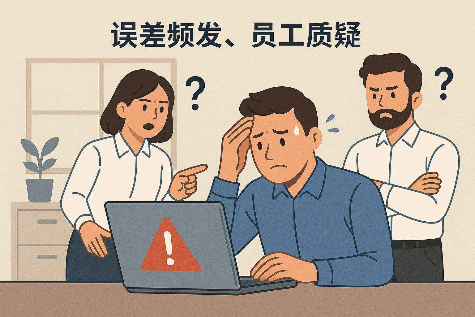 2. 误差频发，员工质疑