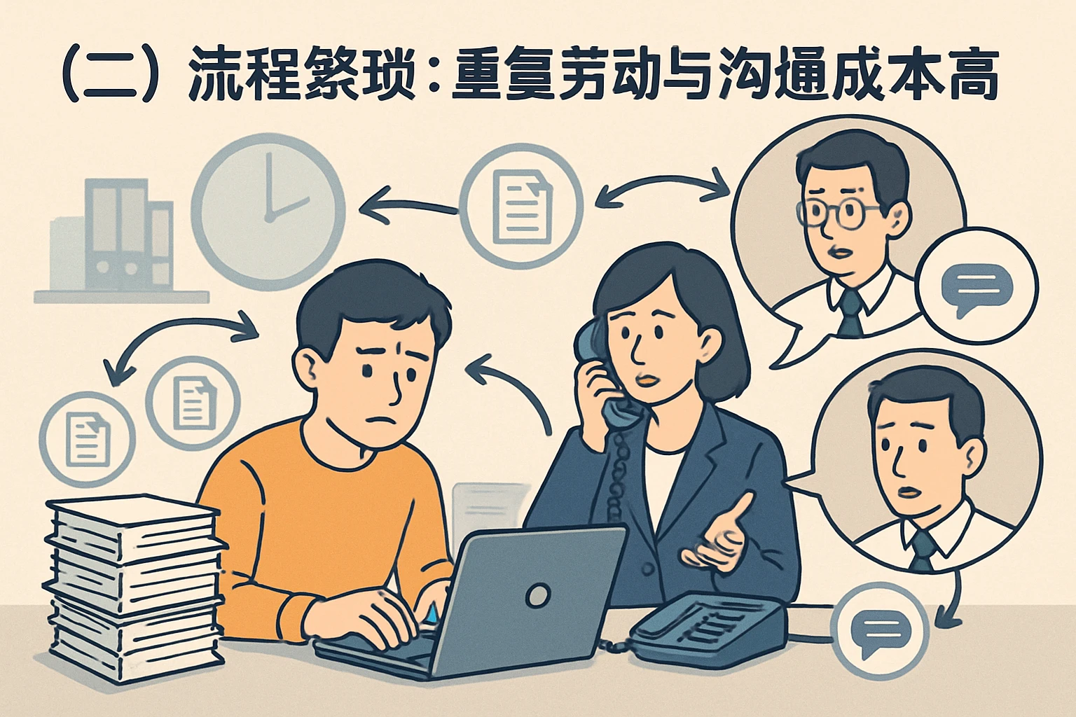 （二）流程繁琐：重复劳动与沟通成本高