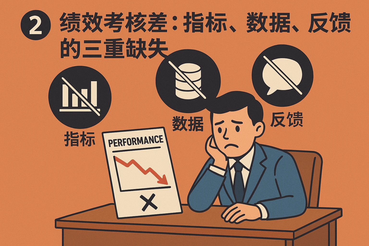 2. 绩效考核差：指标、数据、反馈的三重缺失