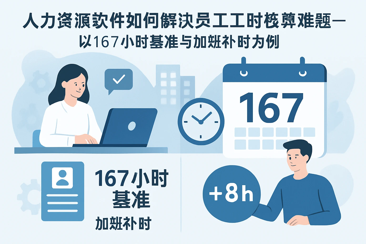 人力资源软件如何解决员工工时核算难题——以167小时基准与加班补时为例