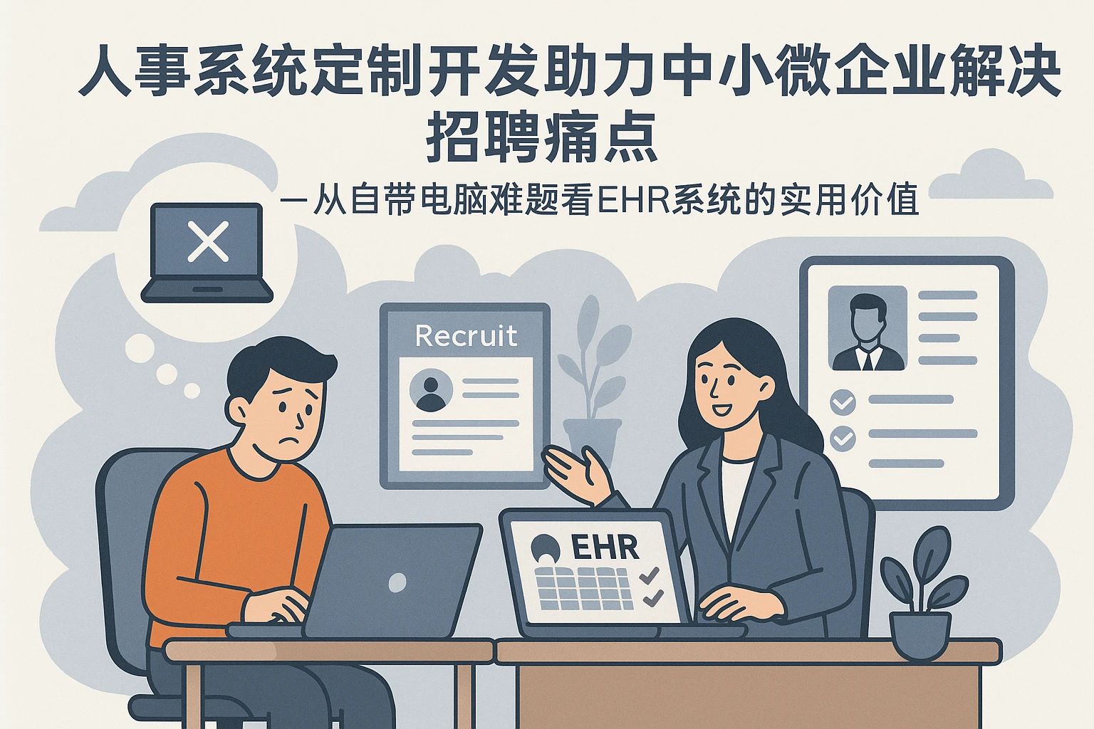 人事系统定制开发助力中小微企业解决招聘痛点——从自带电脑难题看EHR系统的实用价值