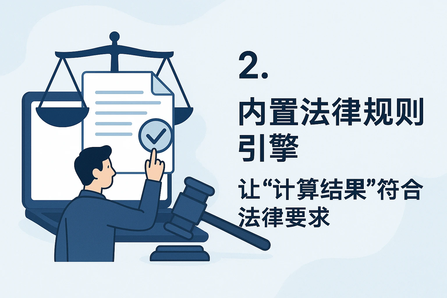 2. 内置法律规则引擎：让“计算结果”符合法律要求