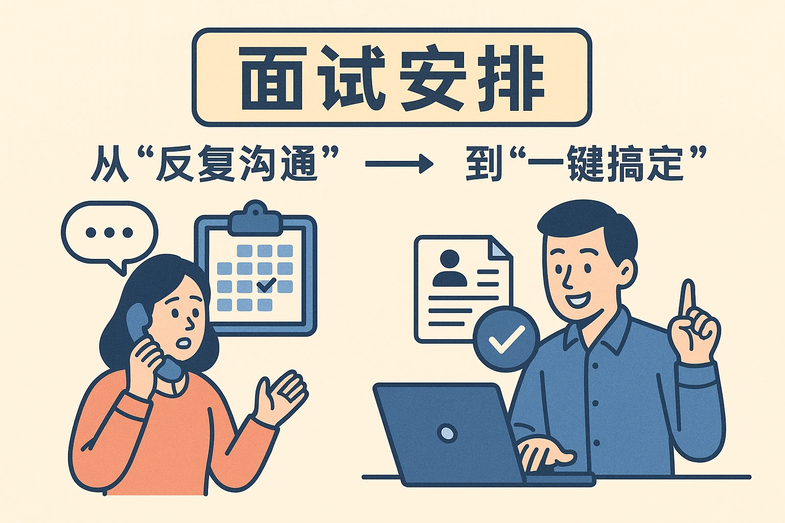 2. 面试安排：从“反复沟通”到“一键搞定”
