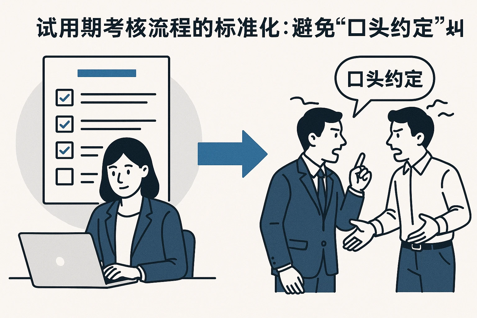 2. 试用期考核流程的标准化：避免“口头约定”纠纷