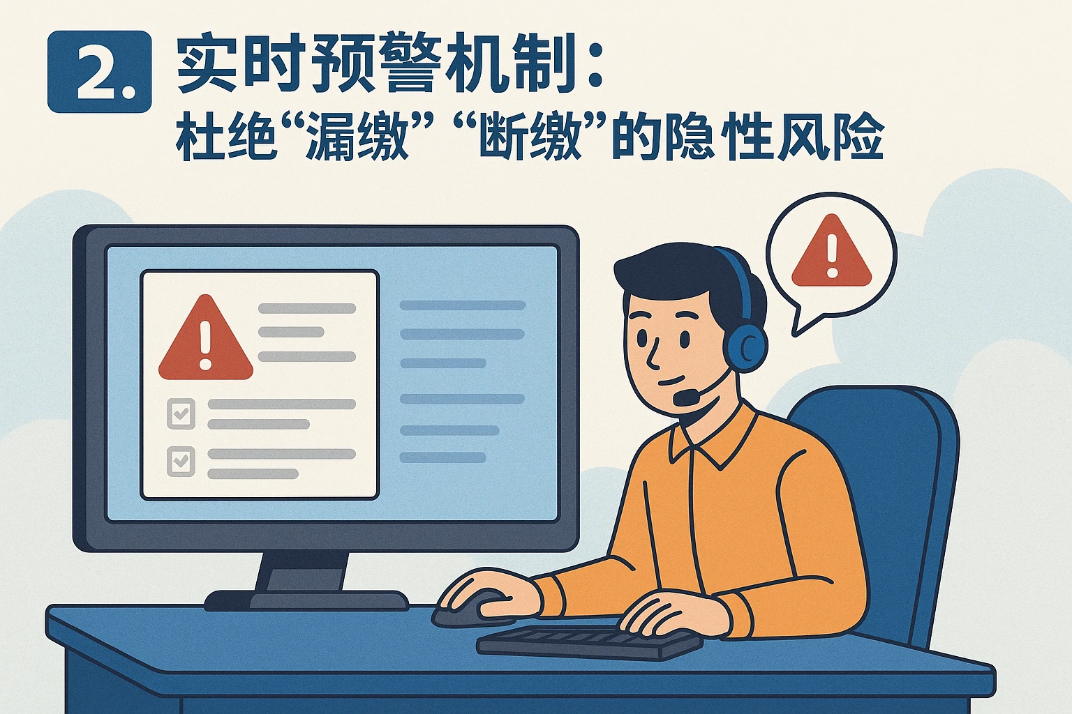 2. 实时预警机制：杜绝“漏缴”“断缴”的隐性风险