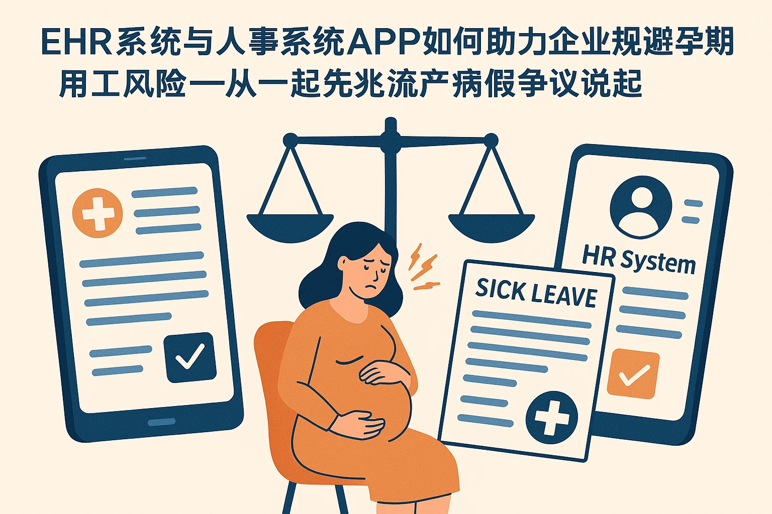 EHR系统与人事系统APP如何助力企业规避孕期用工风险——从一起先兆流产病假争议说起