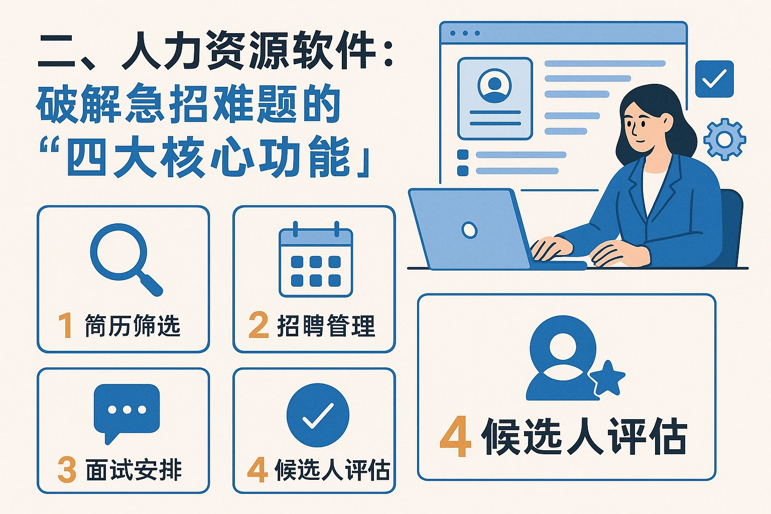 二、人力资源软件：破解急招难题的“四大核心功能”