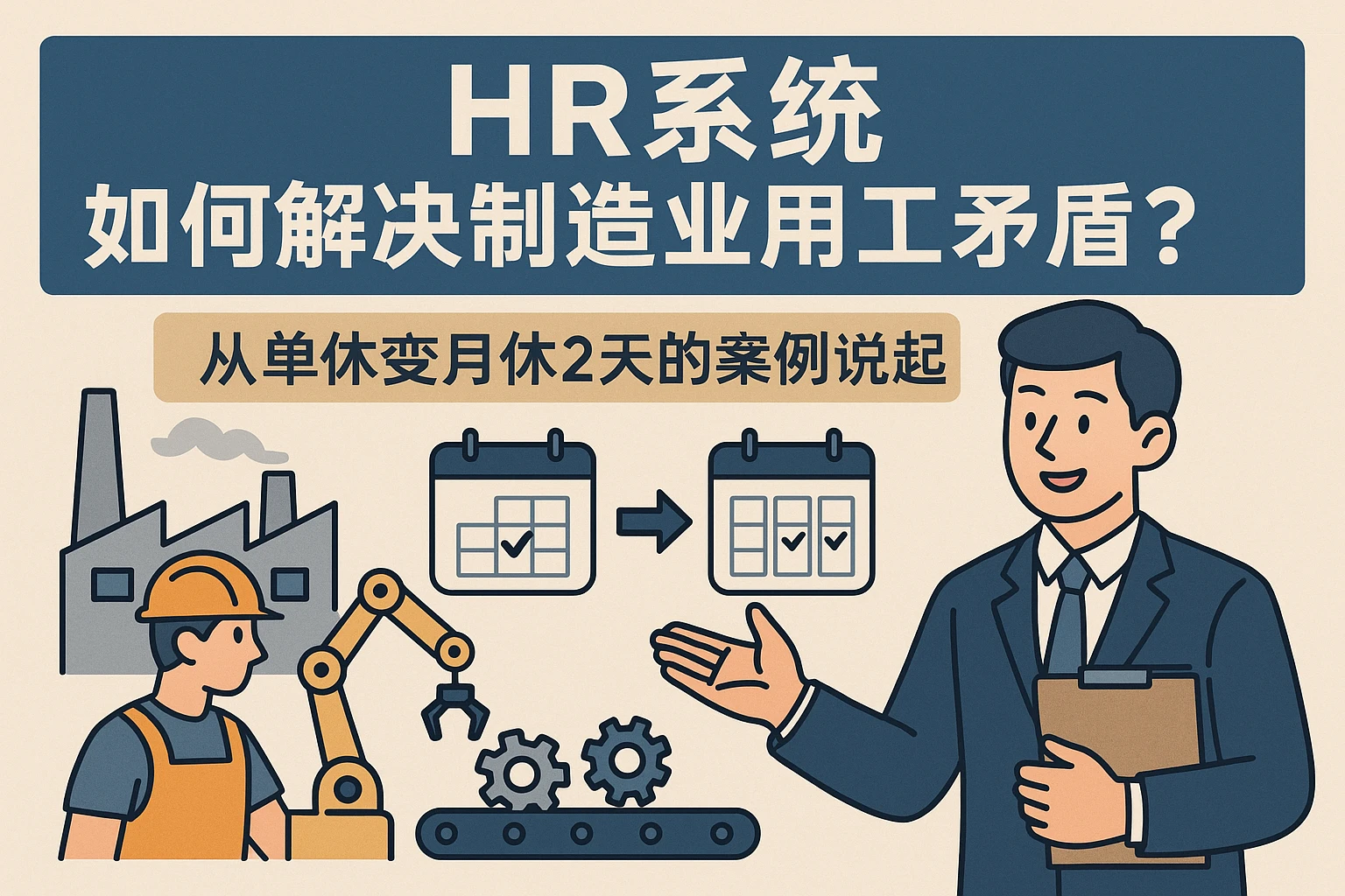 HR系统如何破解制造业用工矛盾？从单休变月休2天的案例说起