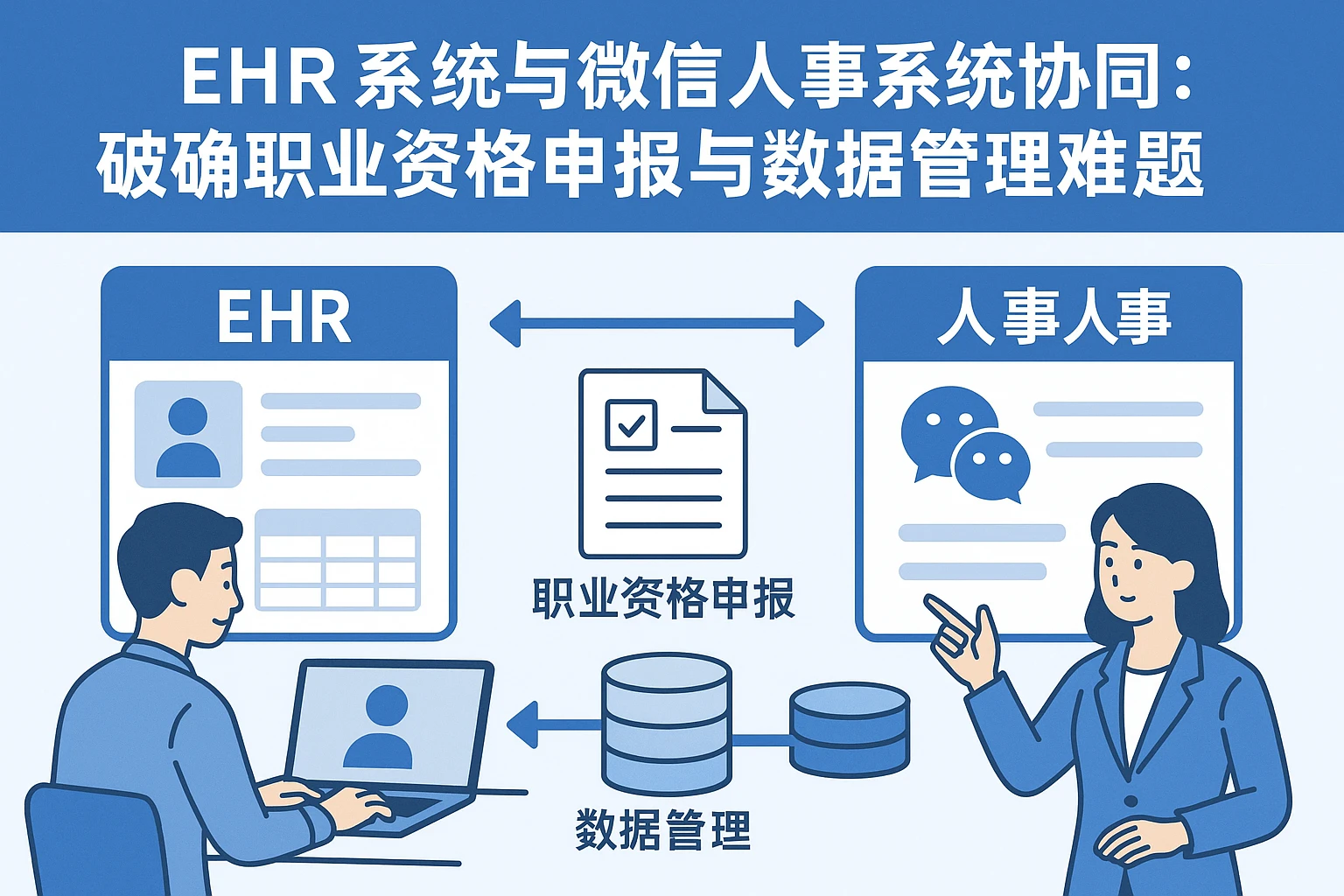 EHR系统与微信人事系统协同：破解职业资格申报与数据管理难题