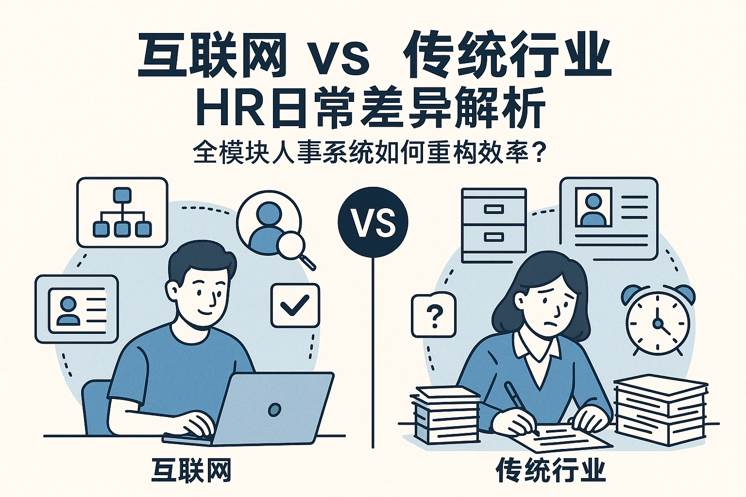互联网 vs 传统行业HR日常差异解析：全模块人事系统如何重构效率？