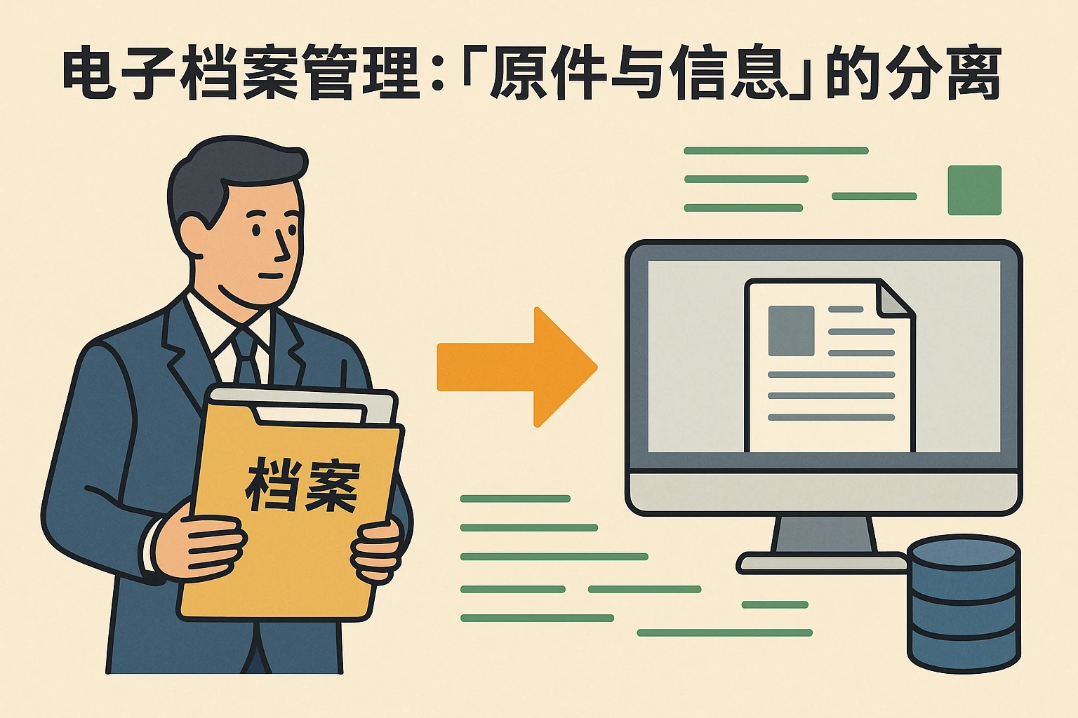 1. 电子档案管理：实现“原件与信息”的分离