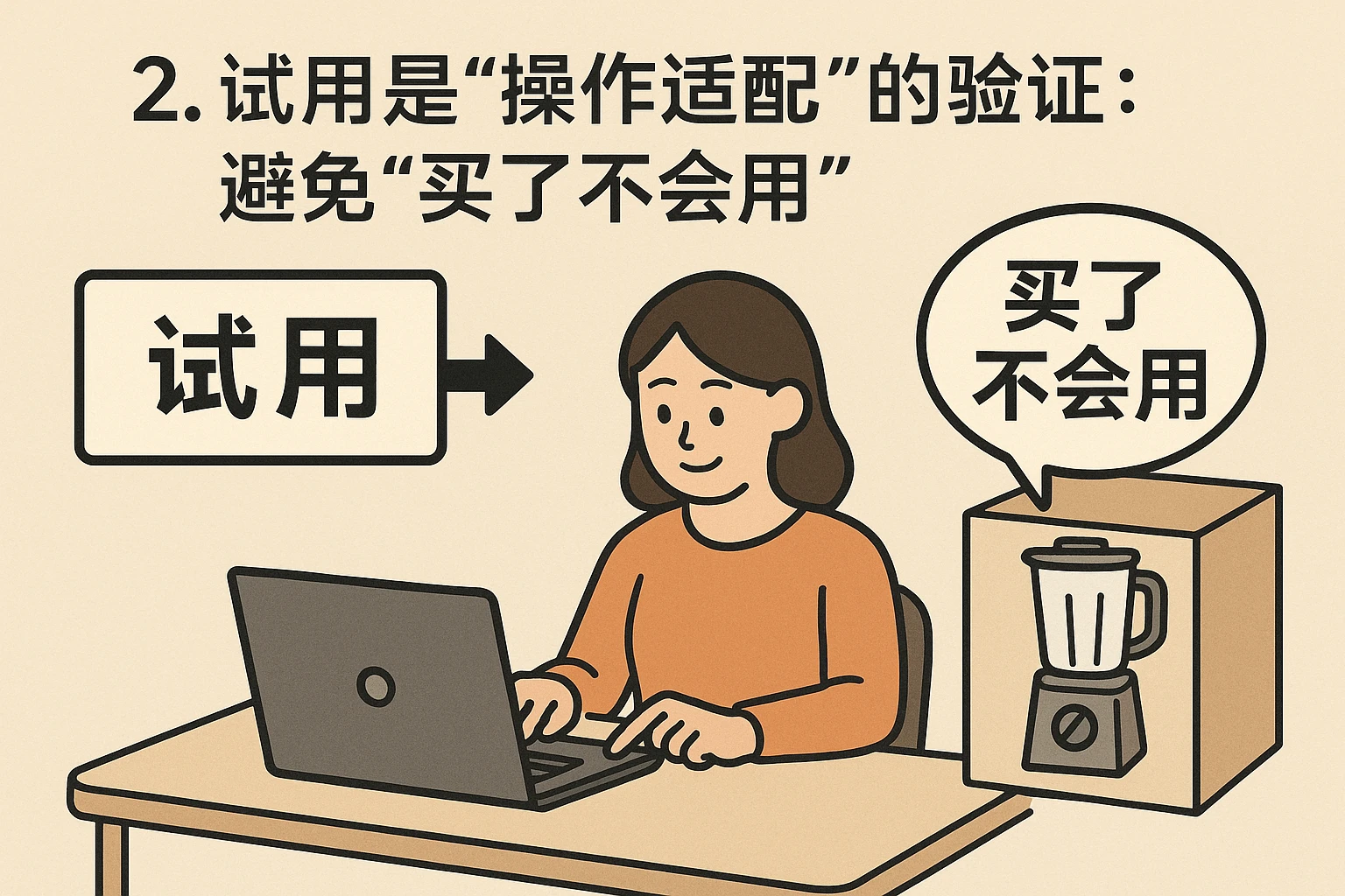 2. 试用是“操作适配”的验证：避免“买了不会用”