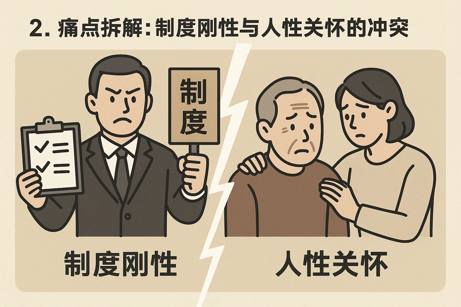 2. 痛点拆解：制度刚性与人性关怀的冲突