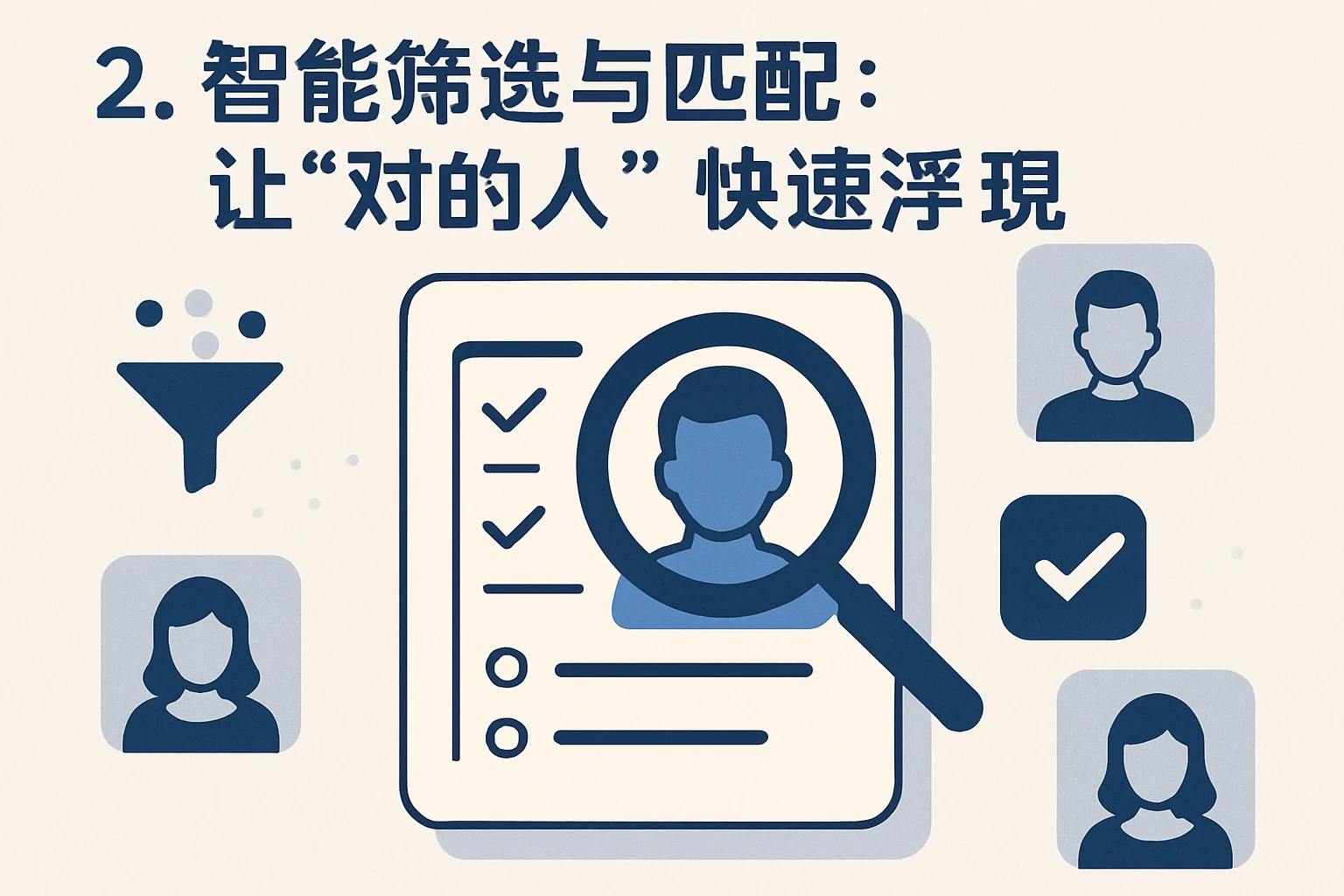 2. 智能筛选与匹配：让“对的人”快速浮现