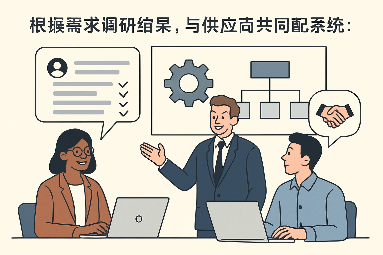 根据需求调研结果，与供应商共同配置系统：