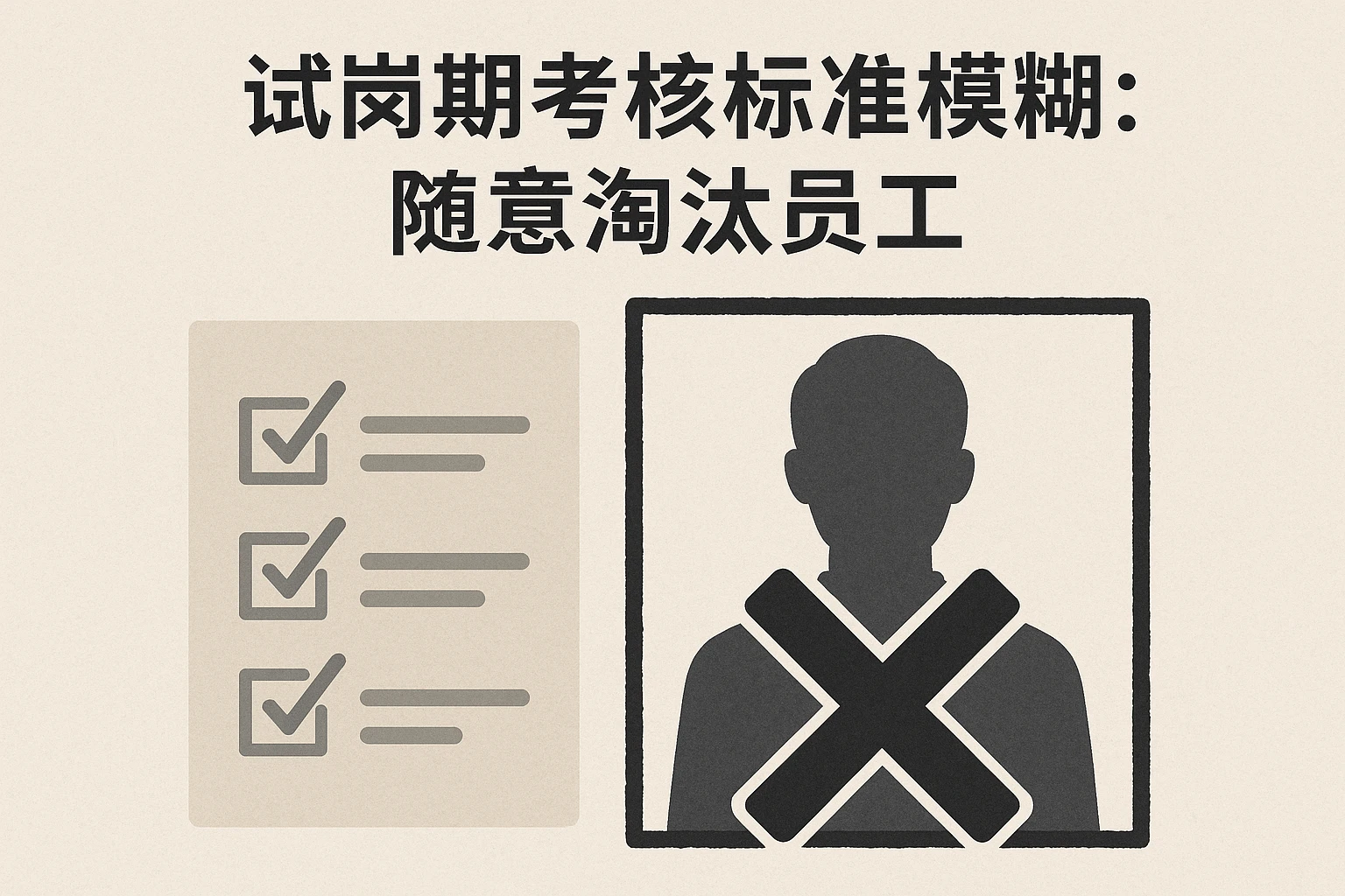2. 试岗期考核标准模糊：随意淘汰员工