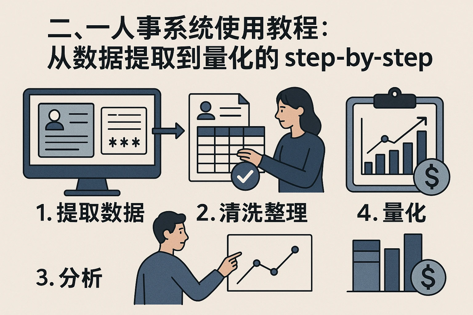 二、人事系统使用教程：从数据提取到量化的 step-by-step