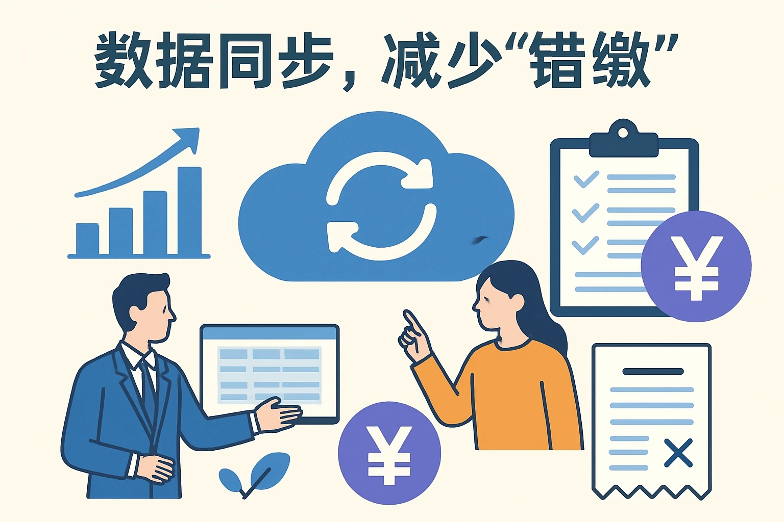 2. 数据同步，减少“错缴”