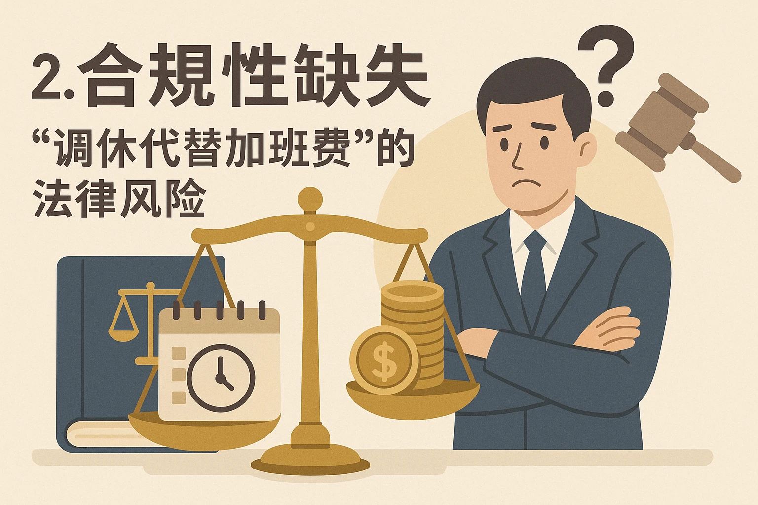2. 合规性缺失：“调休代替加班费”的法律风险