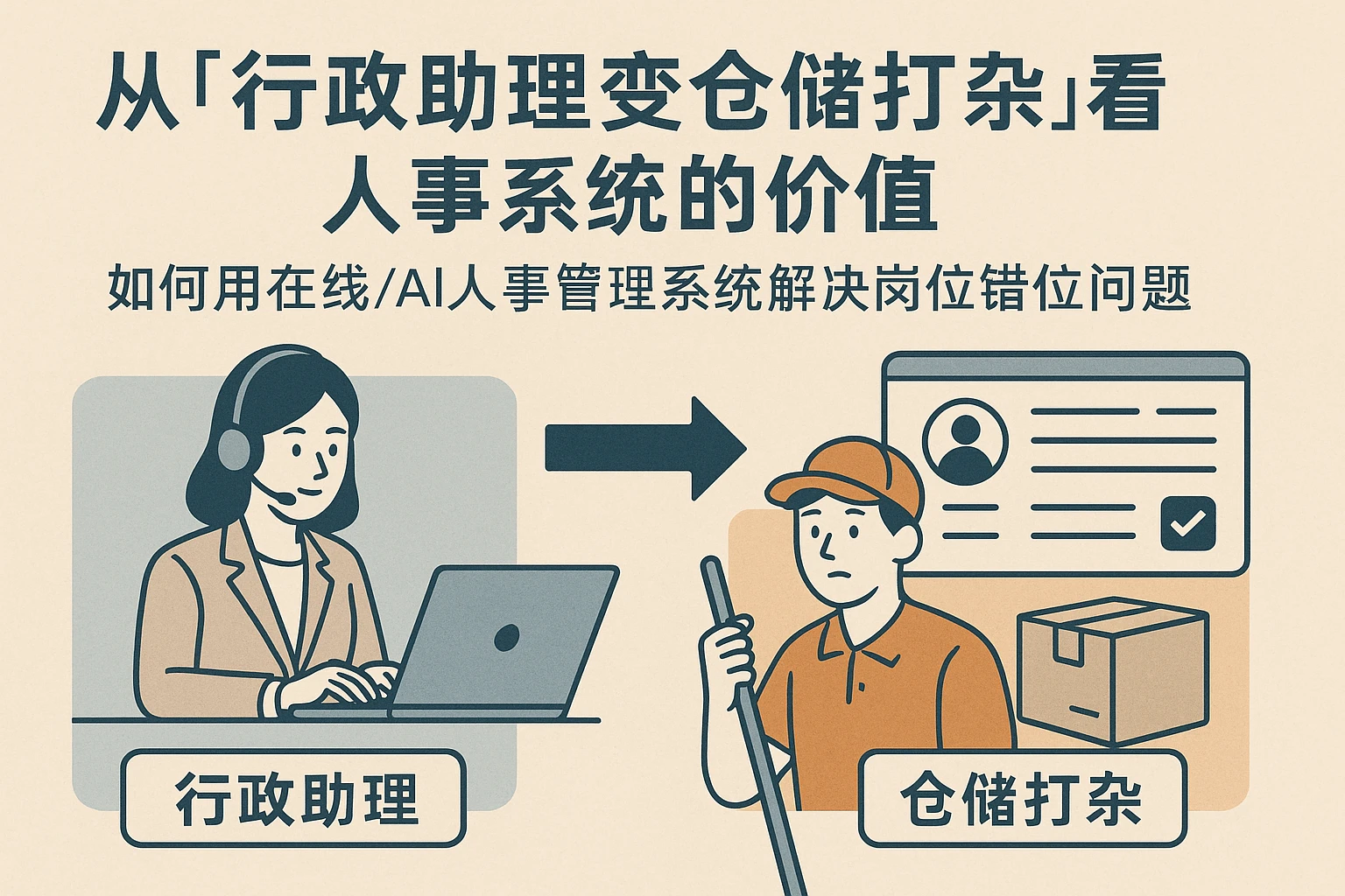 从「行政助理变仓储打杂」看人事系统的价值：如何用在线/AI人事管理系统解决岗位错位问题