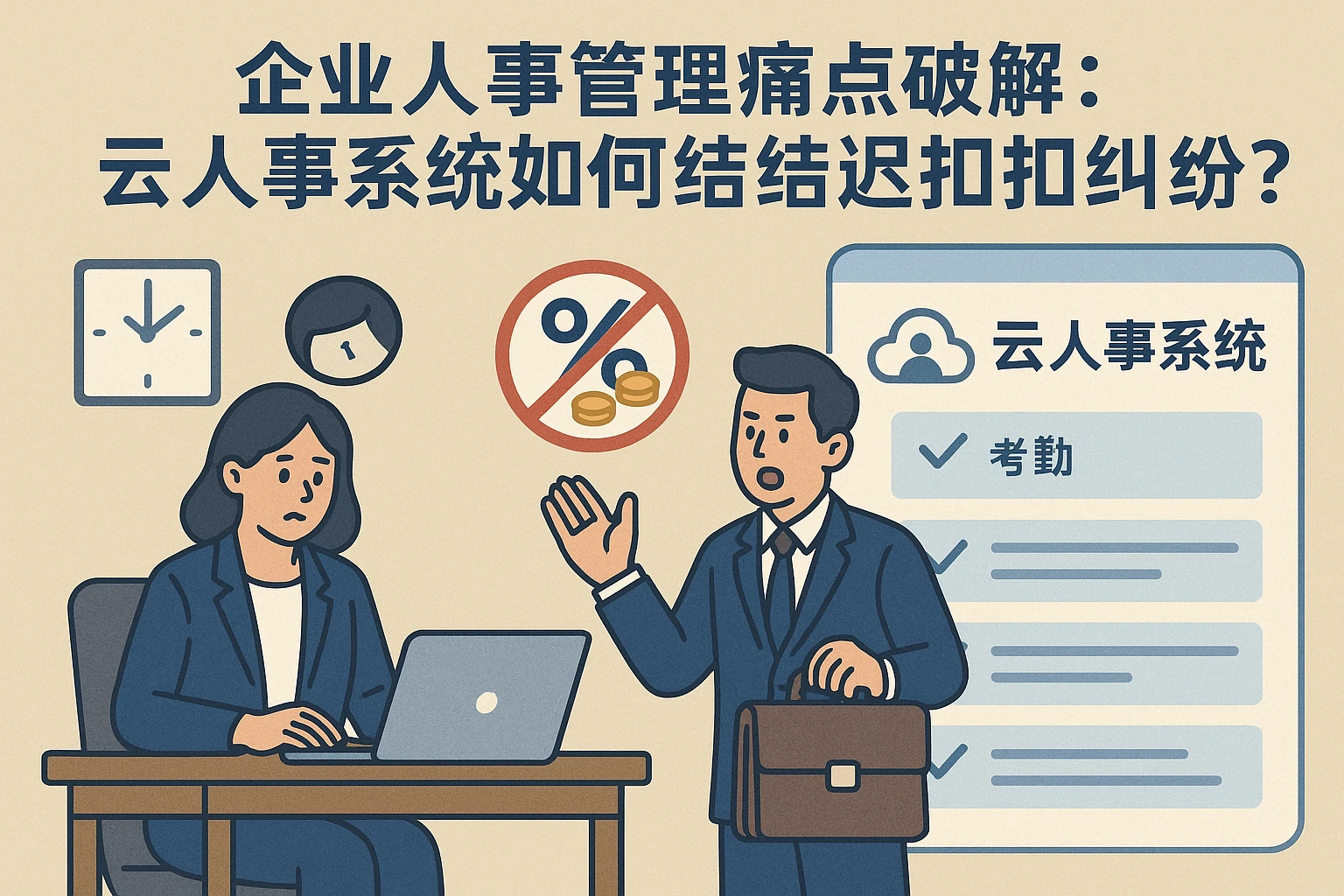 企业人事管理痛点破解：云人事系统如何终结迟到扣款纠纷？