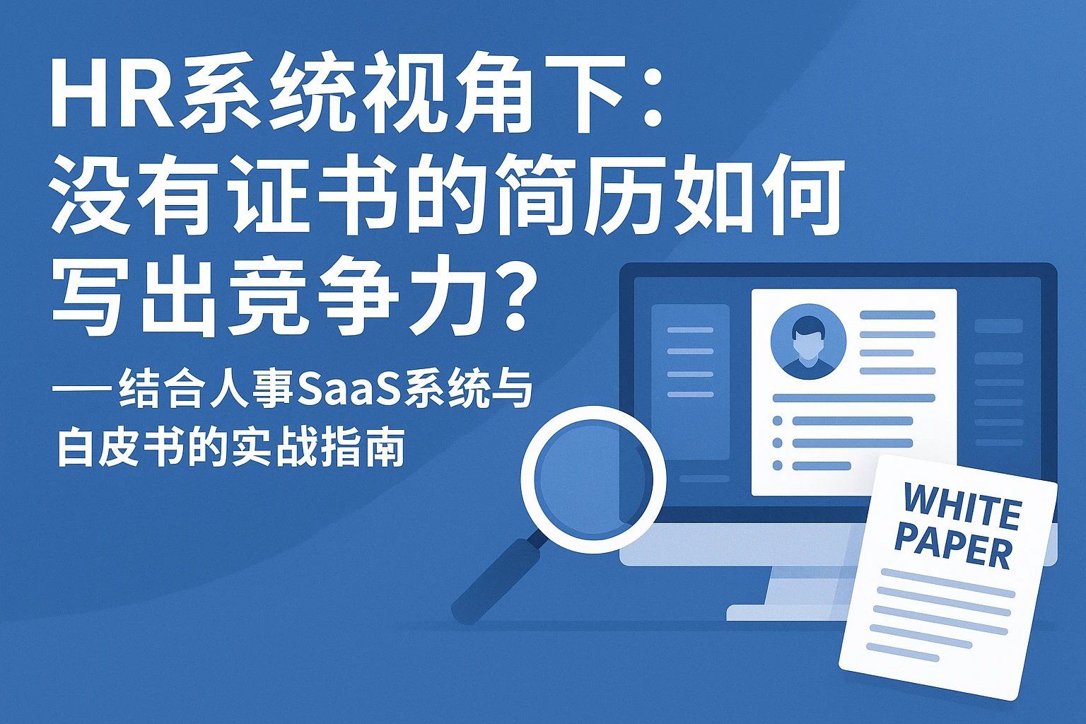 HR系统视角下：没有证书的简历如何写出竞争力？——结合人事SaaS系统与白皮书的实战指南