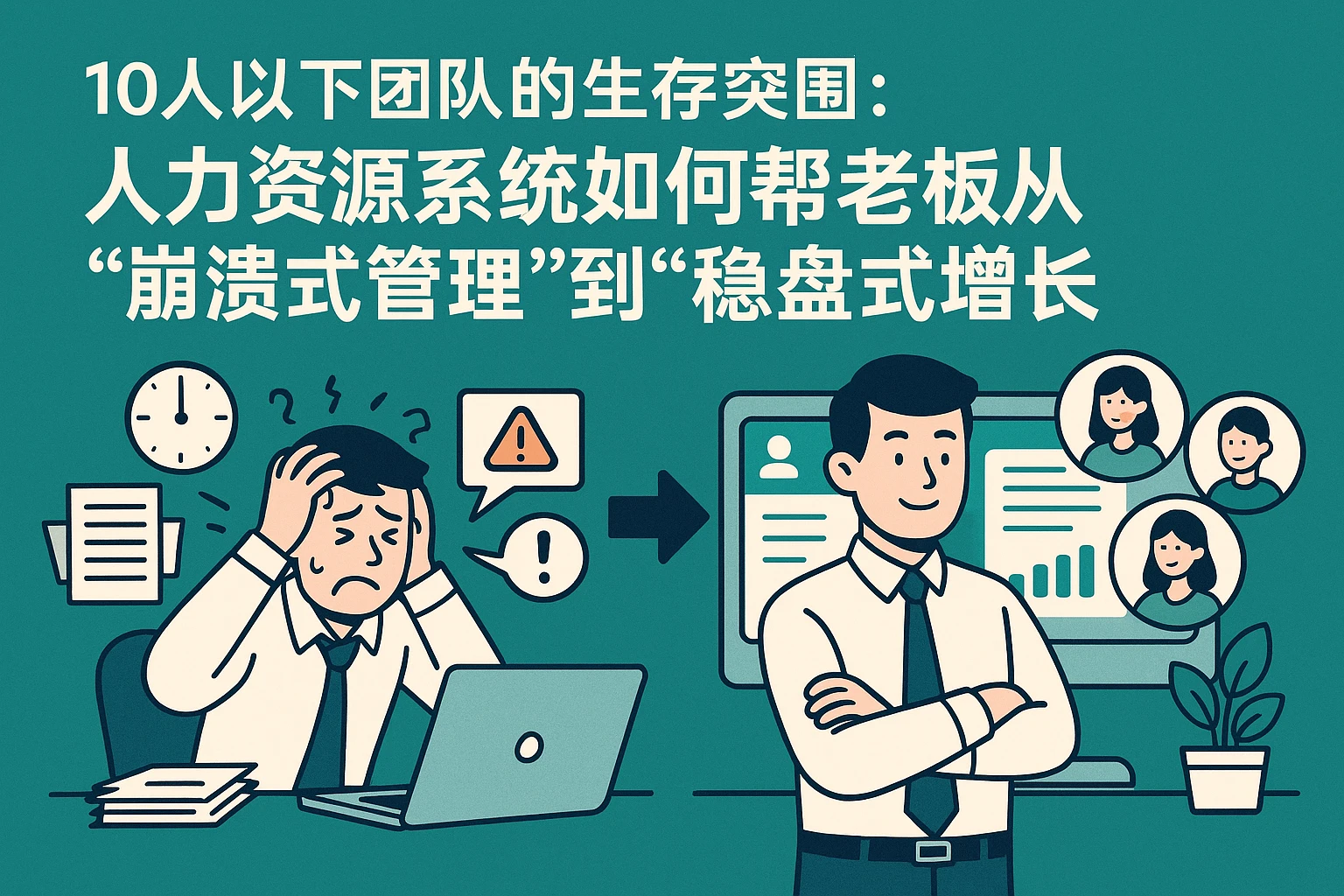 10人以下团队的生存突围：人力资源系统如何帮老板从“崩溃式管理”到“稳盘式增长”