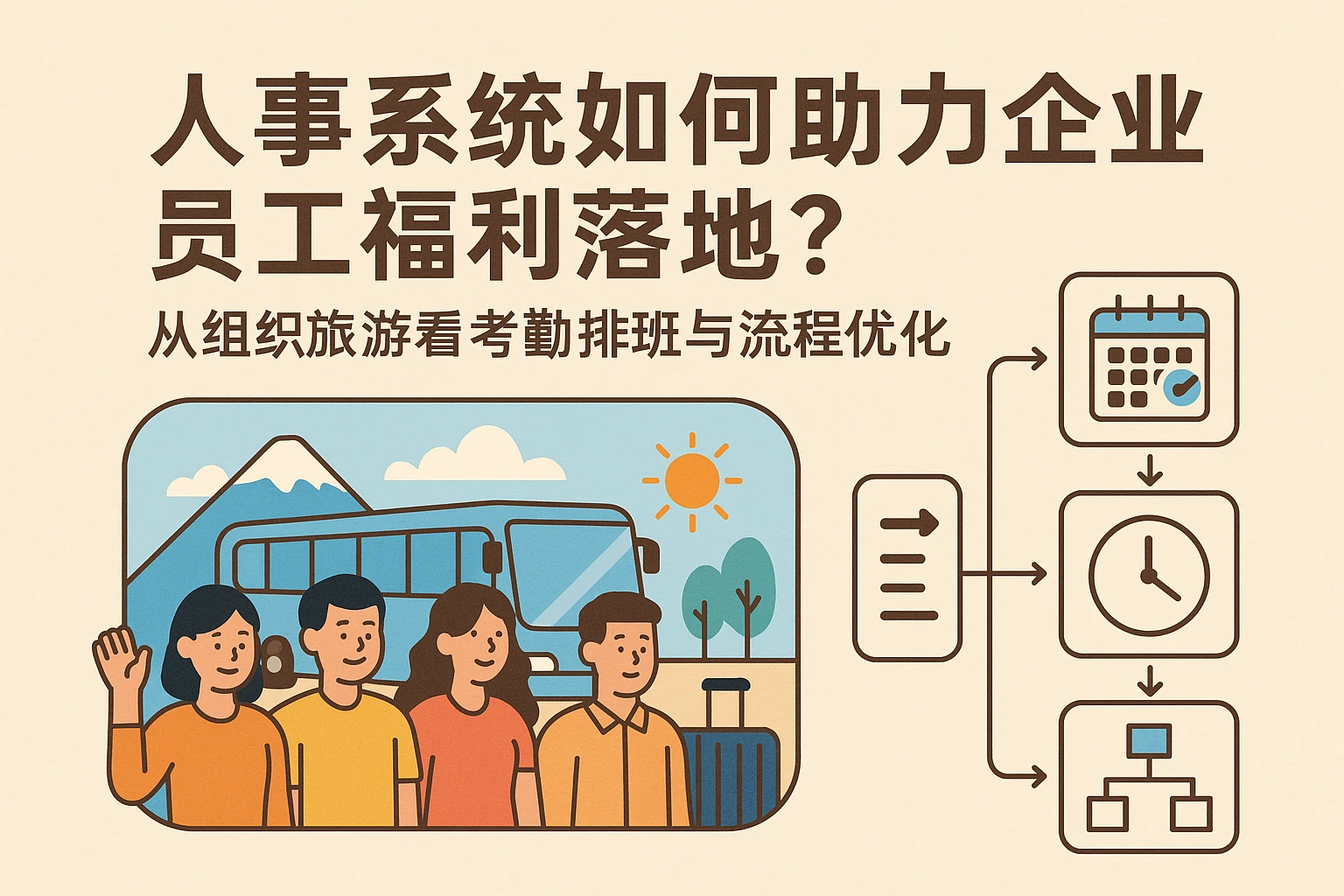 人事系统如何助力企业员工福利落地？从组织旅游看考勤排班与流程优化