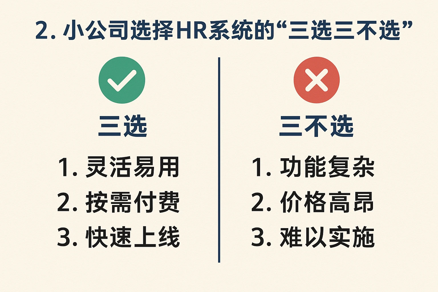2. 小公司选择HR系统的“三选三不选”