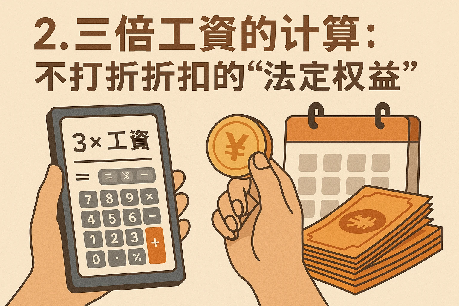 2. 三倍工资的计算：不打折扣的“法定权益”
