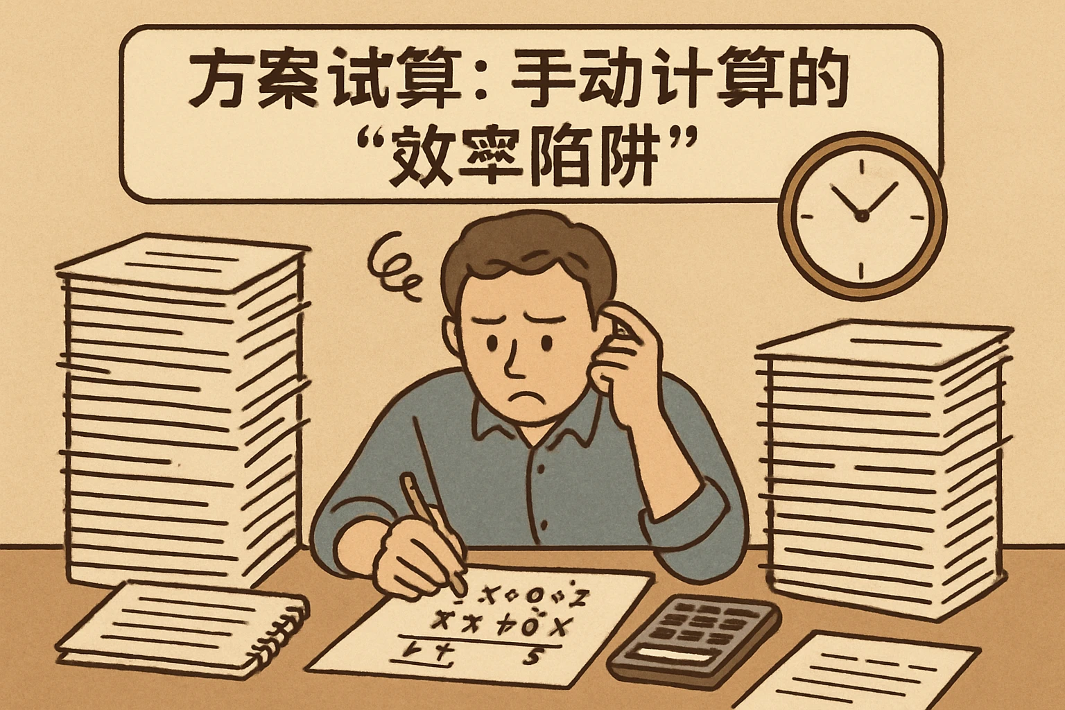 2. 方案试算：手动计算的“效率陷阱”