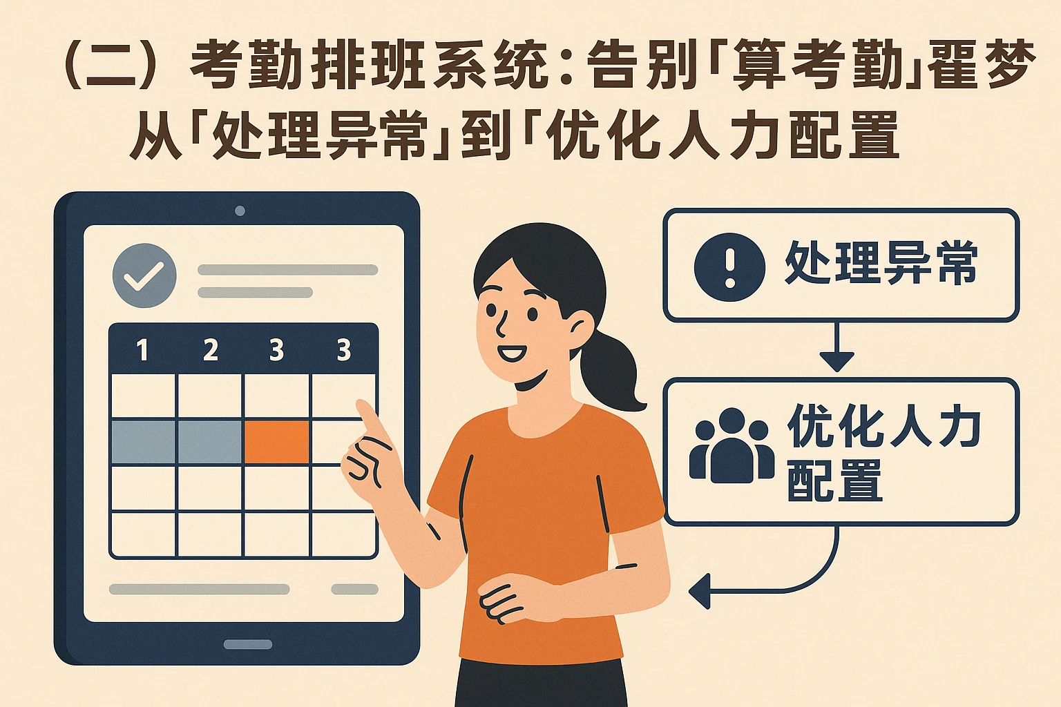 （二）考勤排班系统：告别“算考勤”噩梦，从“处理异常”到“优化人力配置”