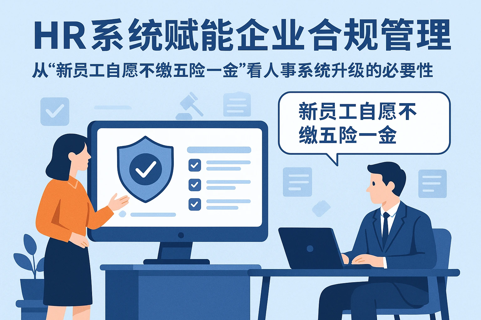 HR系统赋能企业合规管理：从“新员工自愿不缴五险一金”看人事系统升级的必要性