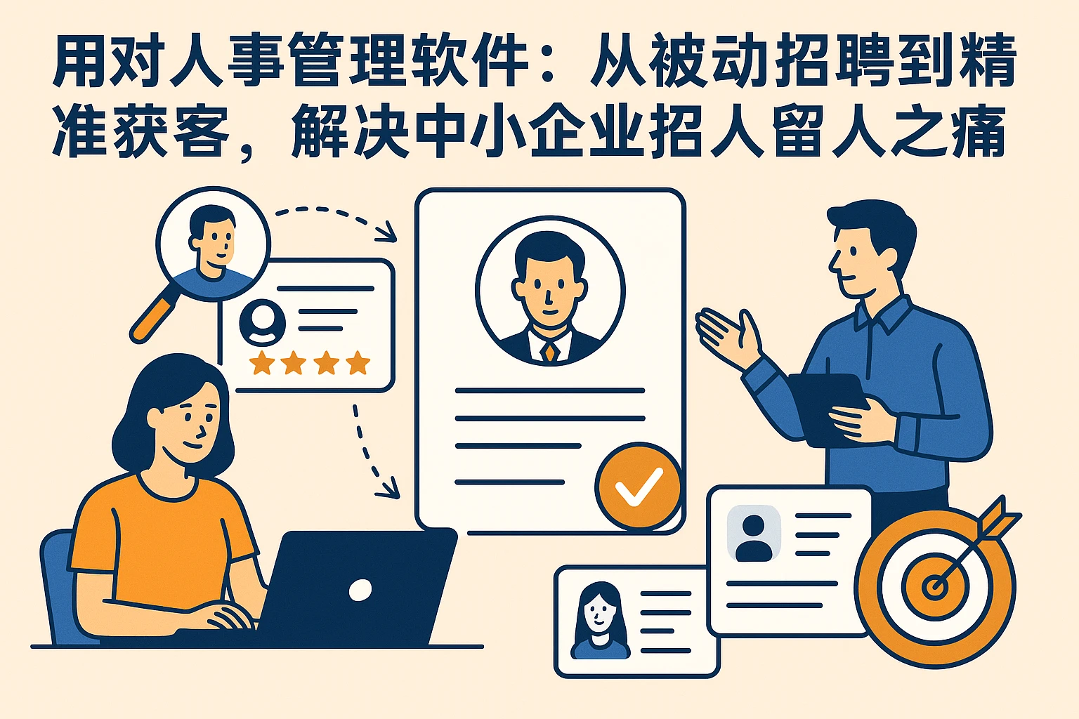 用对人事管理软件：从被动招聘到精准获客，解决中小企业招人留人之痛