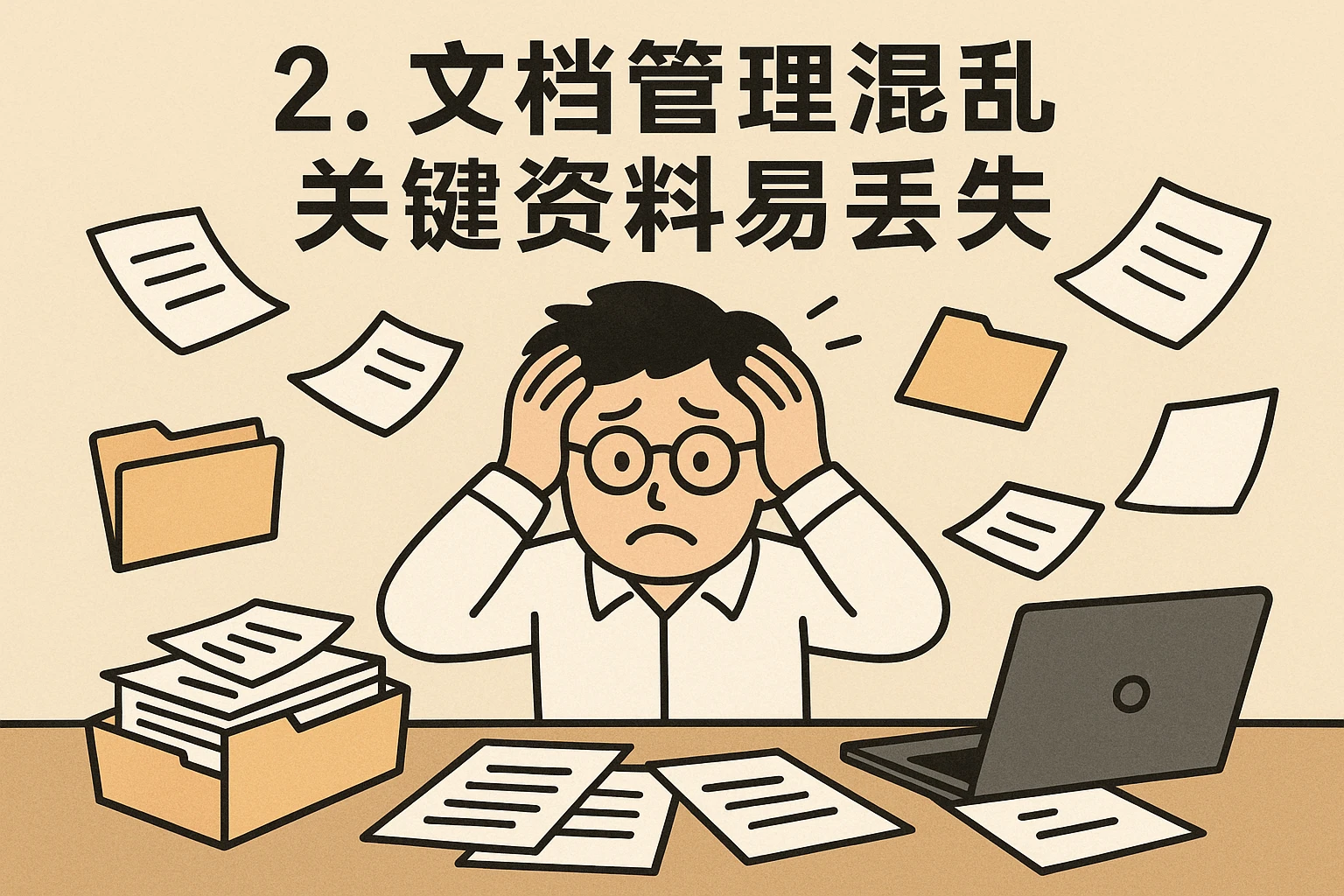 2. 文档管理混乱，关键资料易丢失