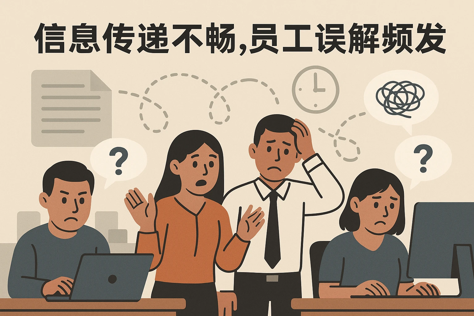 2. 信息传递不畅，员工误解频发