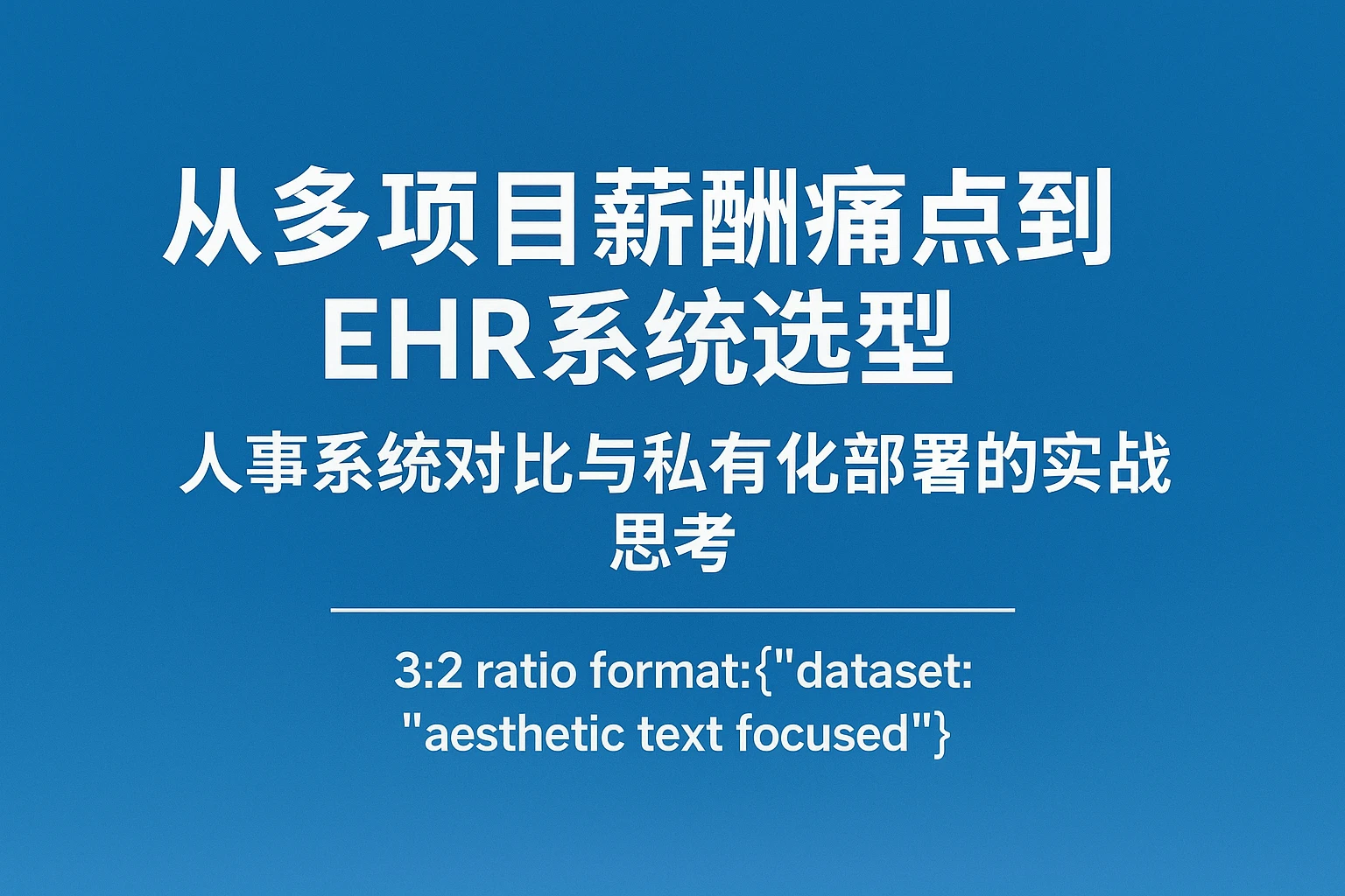 从多项目薪酬痛点到EHR系统选型：人事系统对比与私有化部署的实战思考