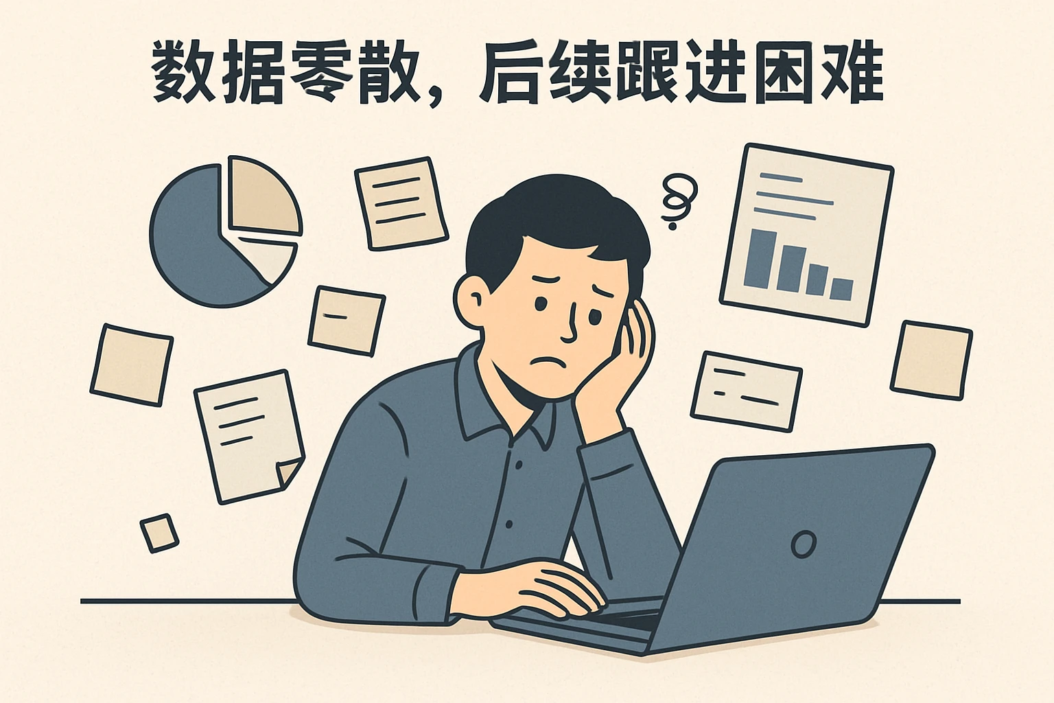 2. 数据零散，后续跟进困难