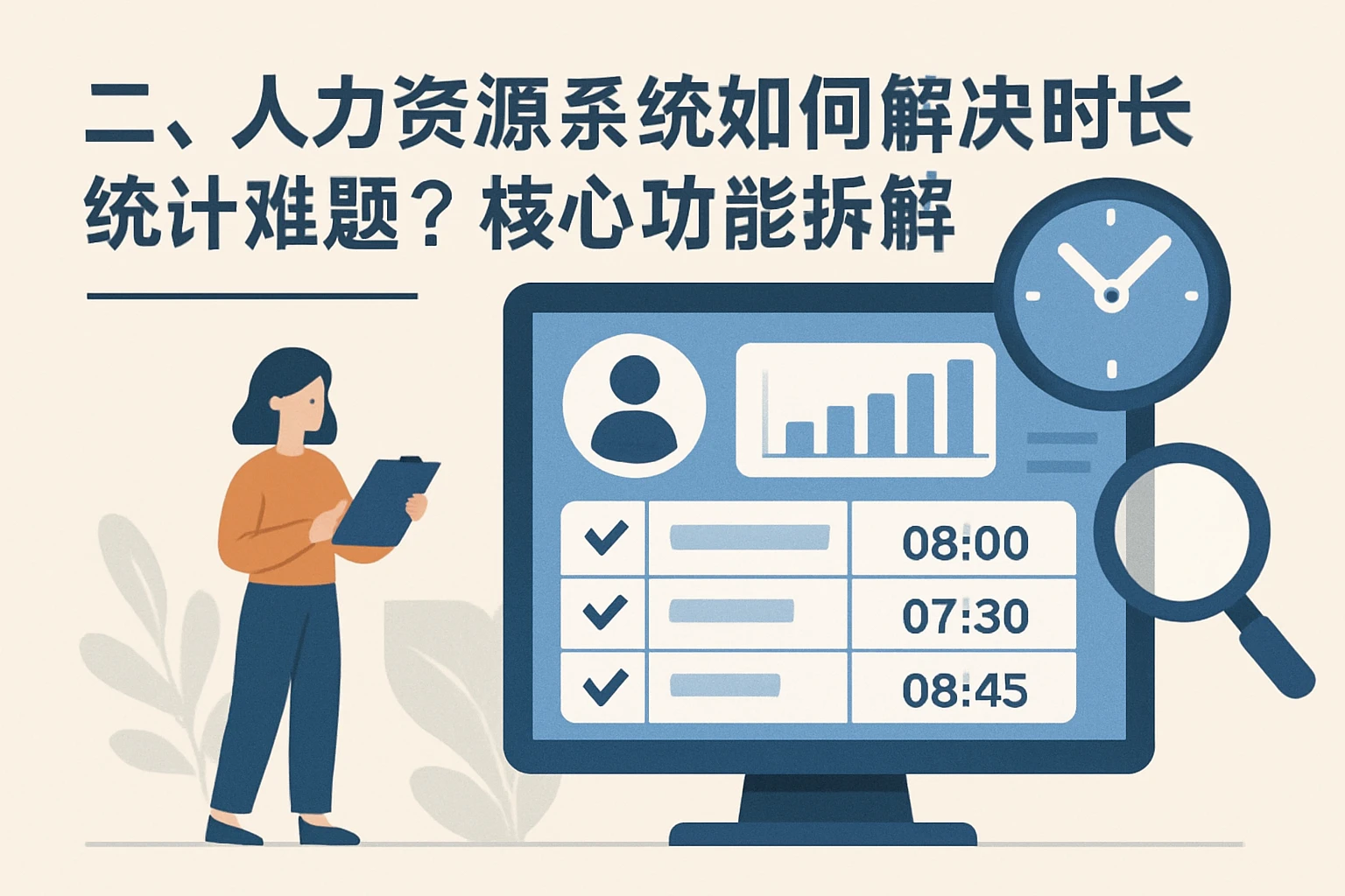 二、人力资源系统如何解决时长统计难题？核心功能拆解