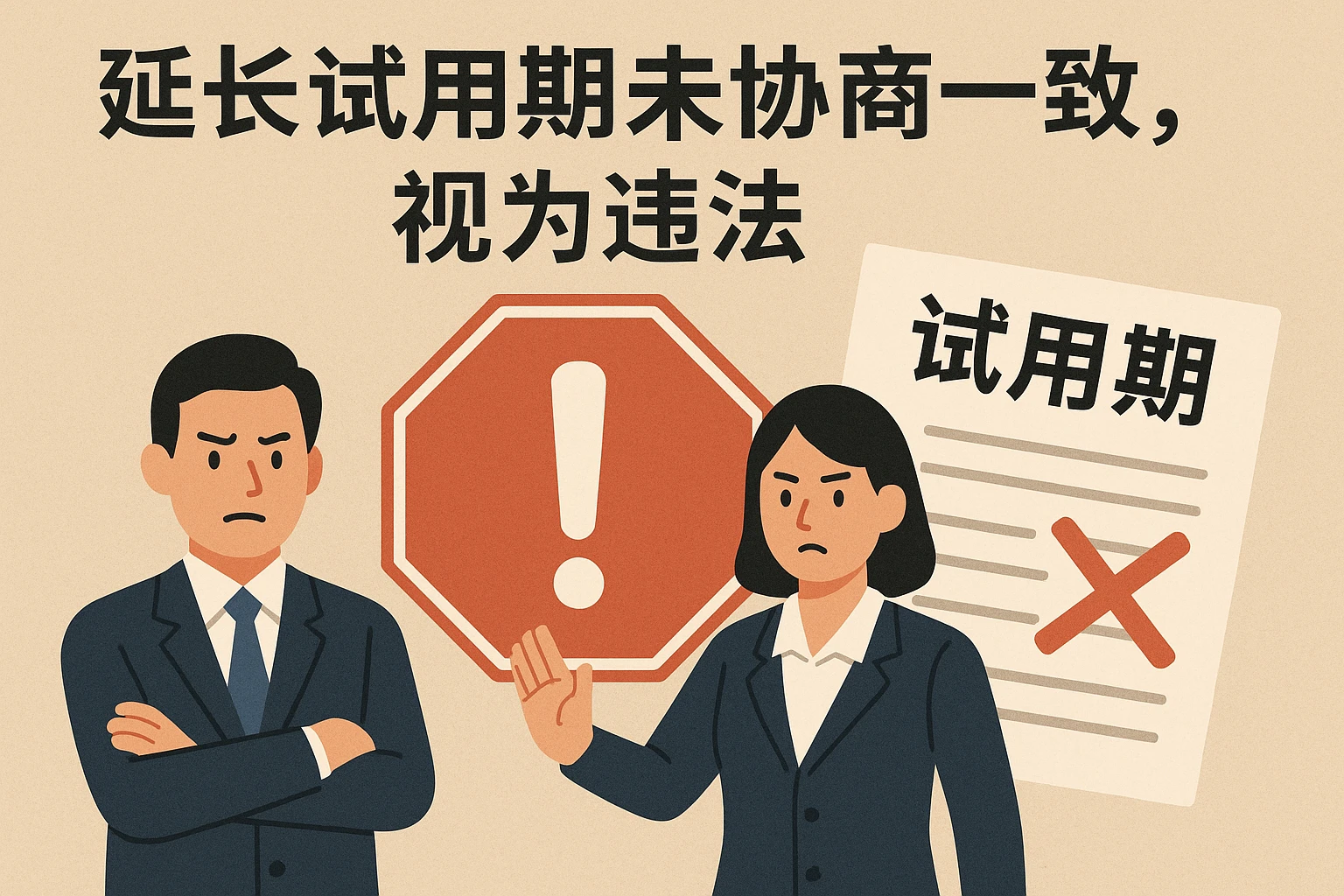 2. 延长试用期未协商一致，视为违法
