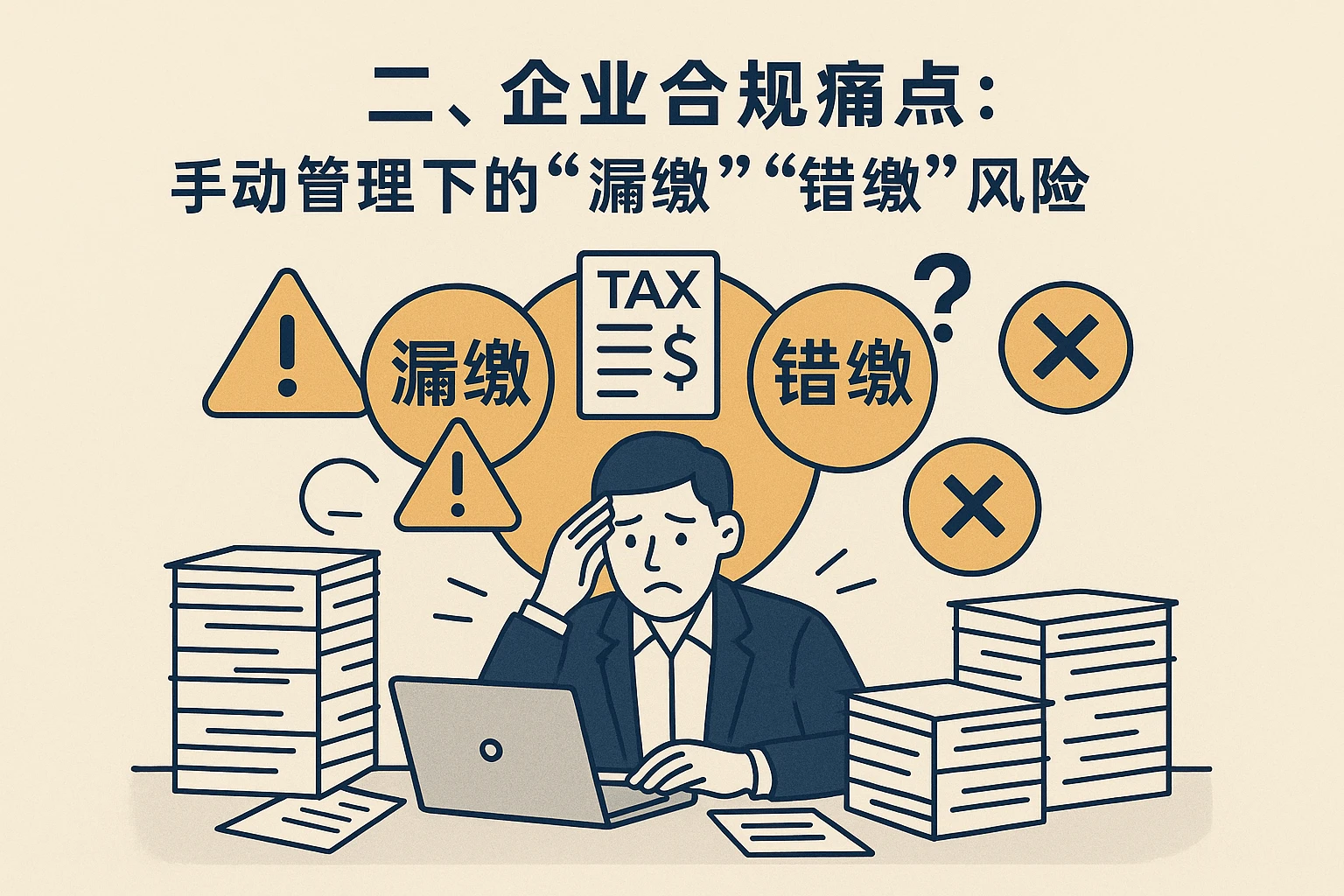 二、企业合规痛点：手动管理下的“漏缴”“错缴”风险