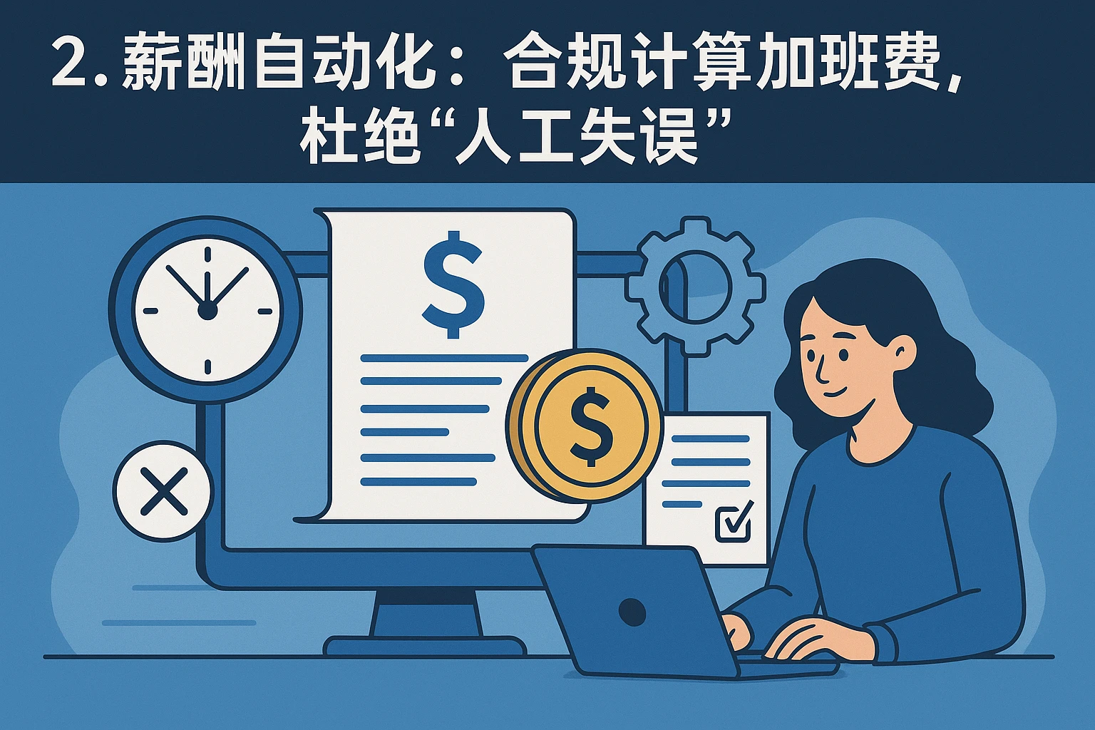 2. 薪酬自动化：合规计算加班费，杜绝“人工失误”